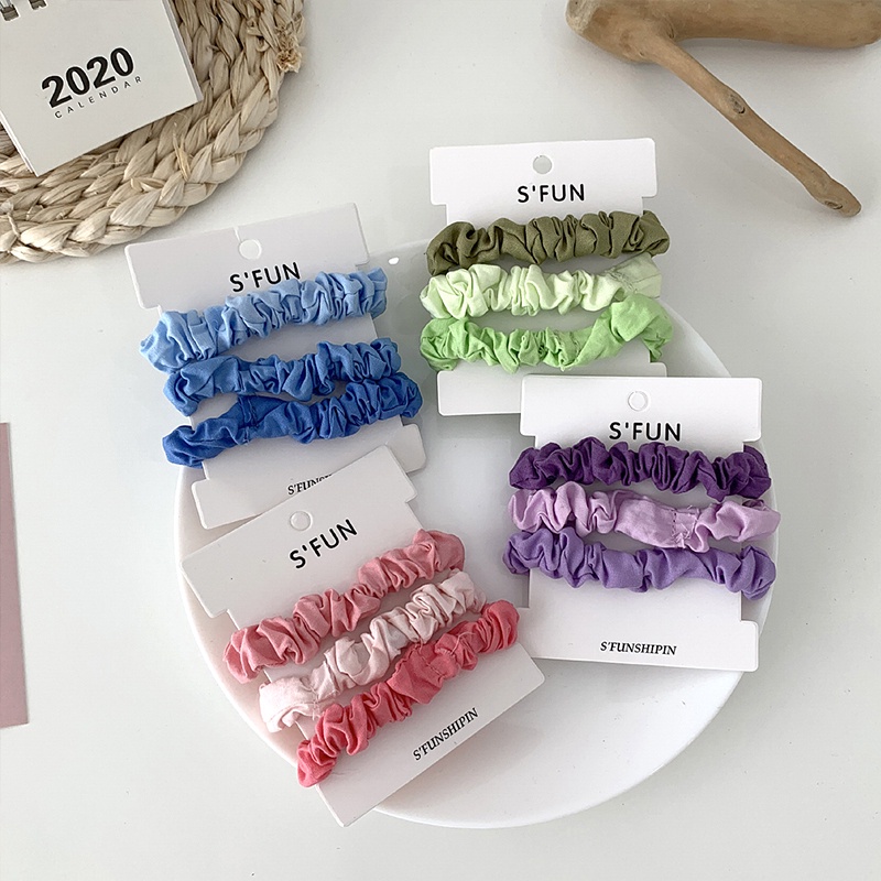 Đồ cột tóc sunchies vải nhúng màu sọc siêu xinh
