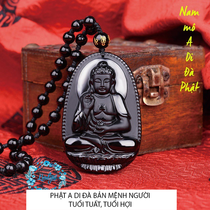 Dây chuyền mặt phật bản mệnh 12 tuổi size 4.7cm x 3cm - TẶNG kèm dây chuỗi hạt - Phật Phổ Hiền Bồ Tát người tuổi thìn, tuổi tỵ