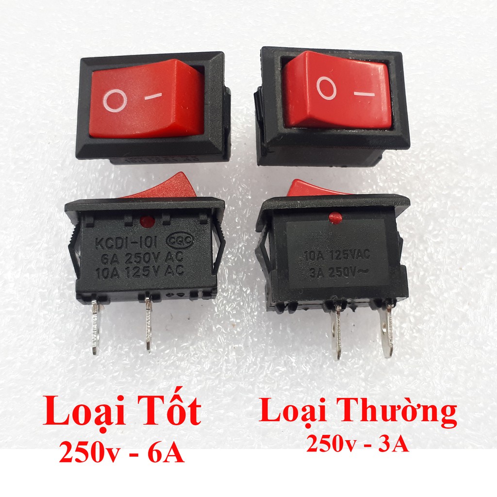 Công Tắc Bập Bênh KCD1-101 2P - 250V 6A.