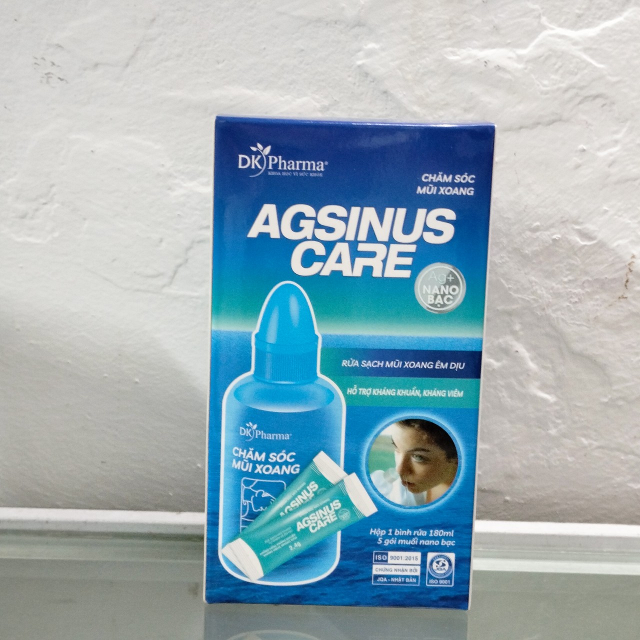 Bộ bình rửa và muối Nano Bạc chăm sóc mũi xoang Agsinus Care