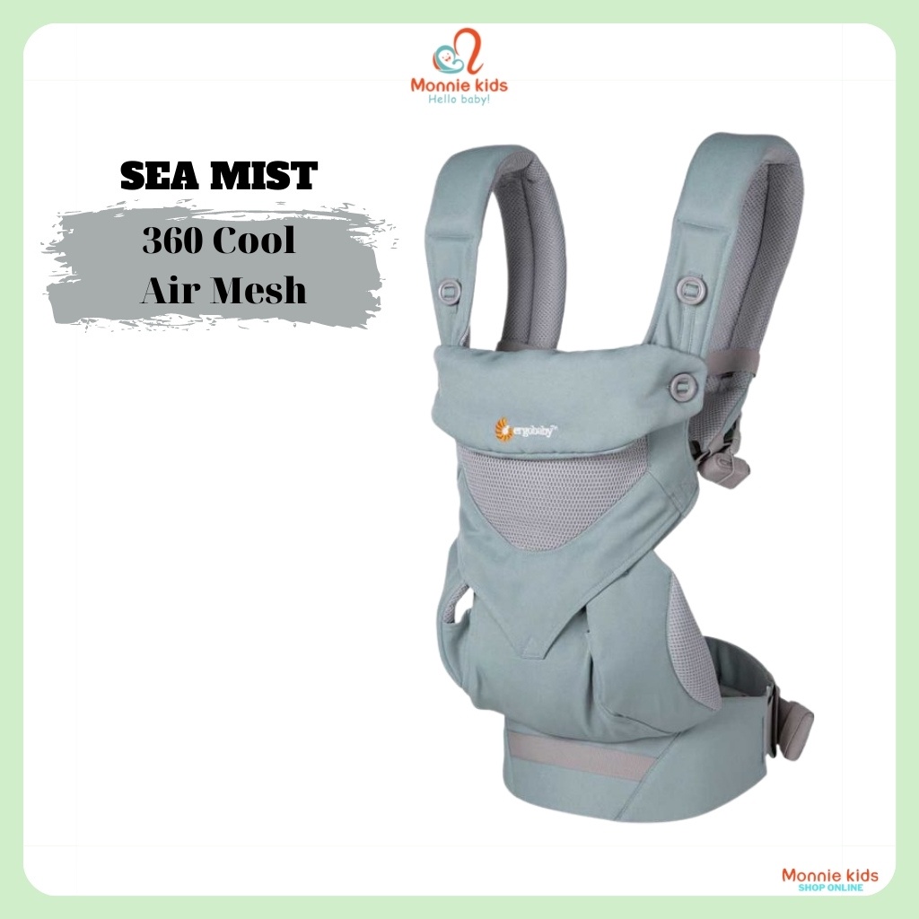 Địu ngồi Ergobaby 360 Cool Air Mesh cho bé 4m+, đai địu trợ lực 4 tư thế - Monnie Kids