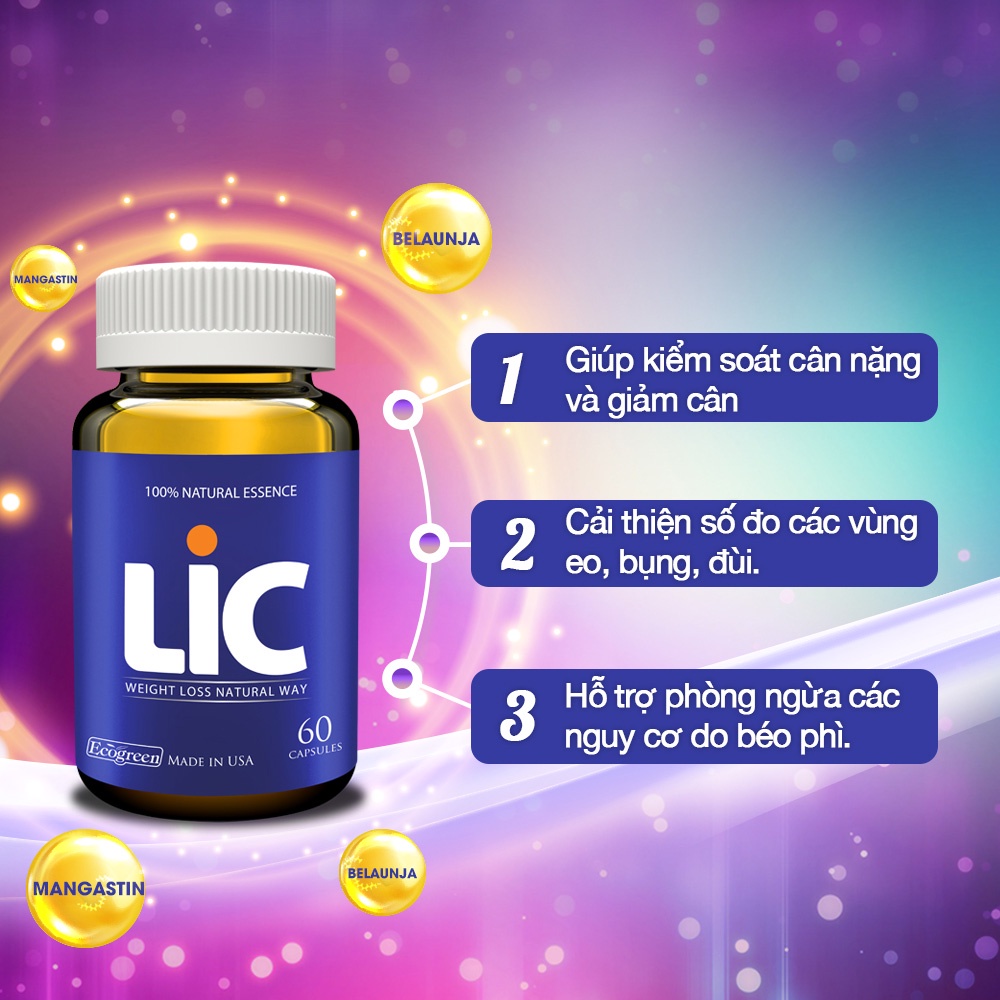 Viên uống LIC giảm cân an toàn (60 viên)