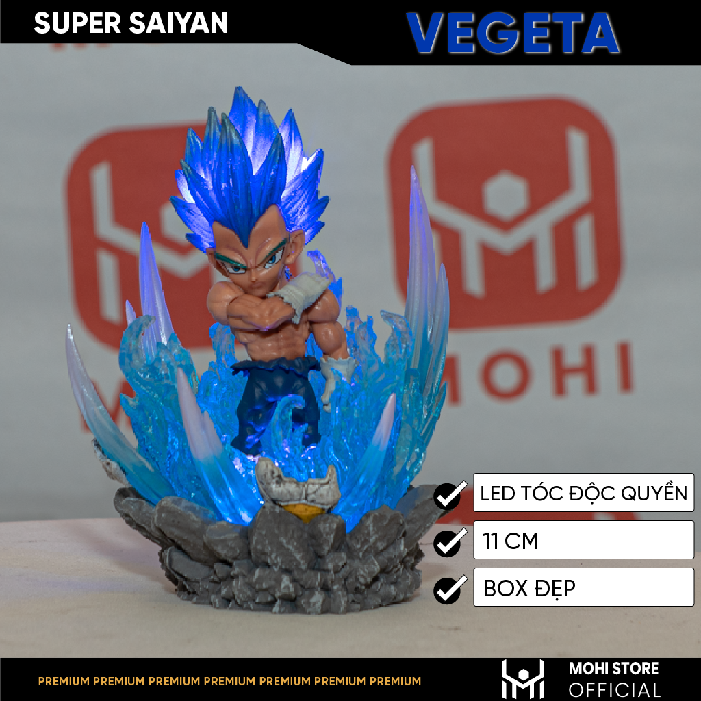 Mô hình đồ chơi - vegeta super saiyan , có đèn led , cao 11cm - dragon ball - có hộp màu