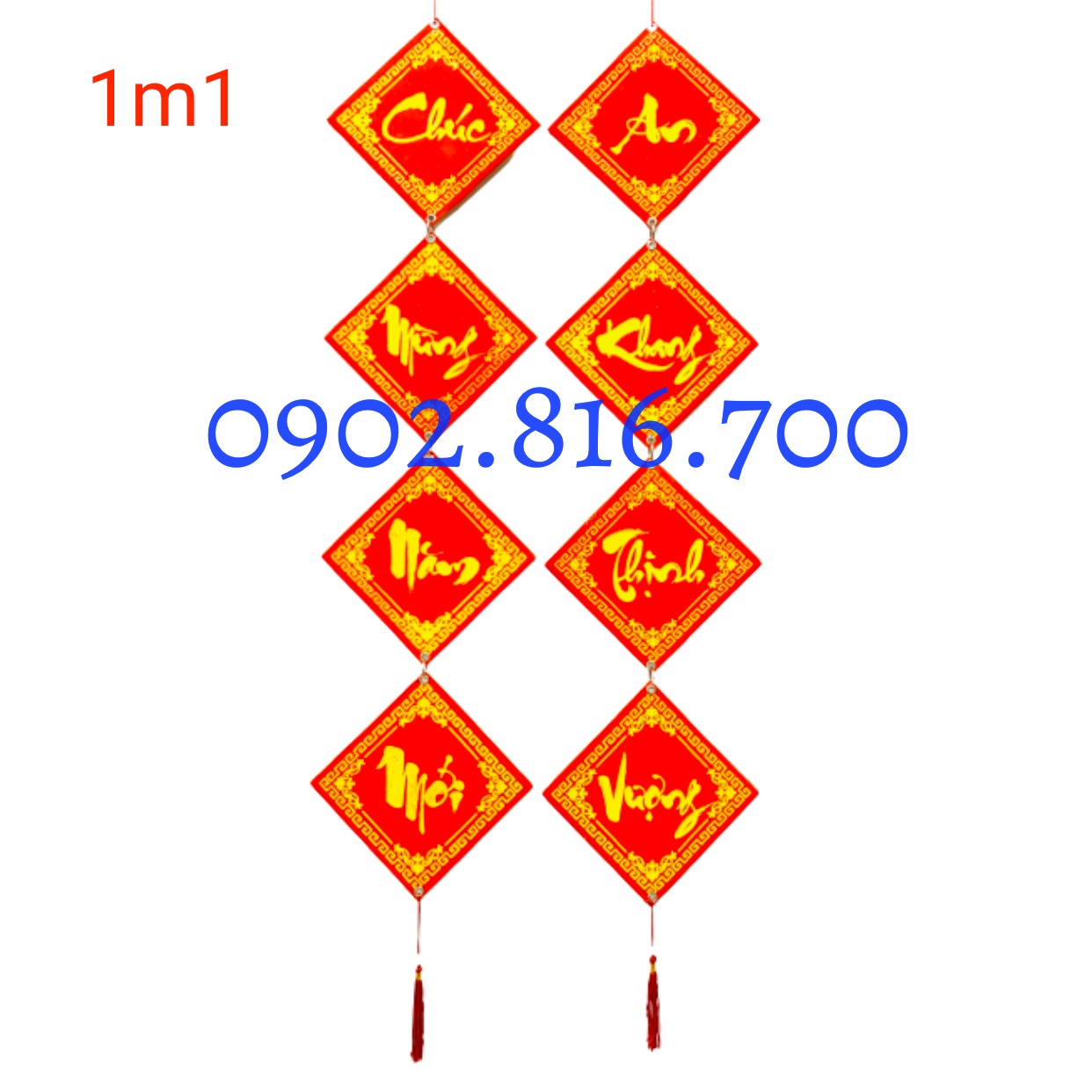 Câu đối nhung-Liễng nhung CHÚC MỪNG NĂM MỚI-AN KHANG THỊNH VƯỢNG-VẠN SỰ NHƯ Ý treo hoặc dán tường - dán cửa trang trí tết