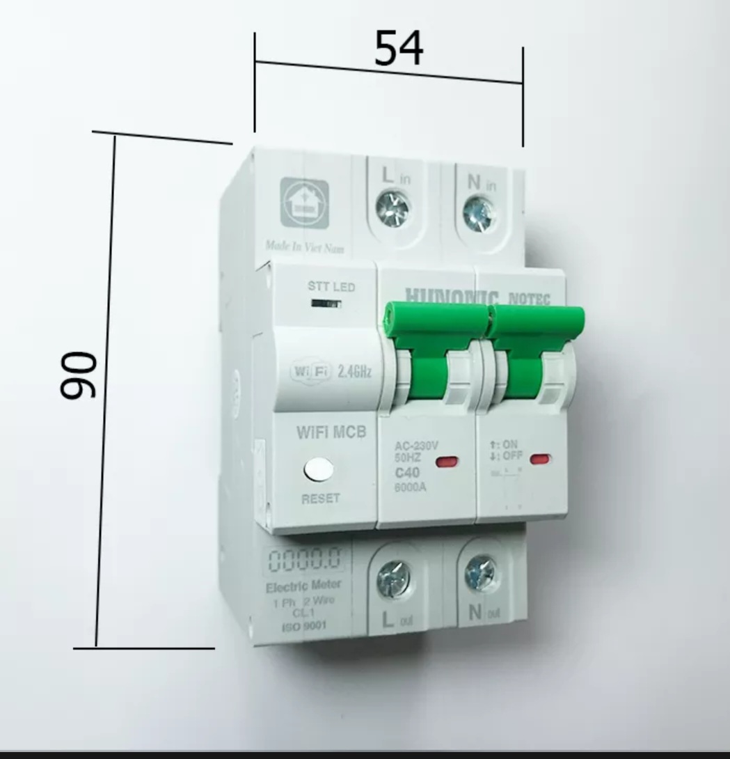 Aptomat Đo Năng Lượng Hunonic Notec