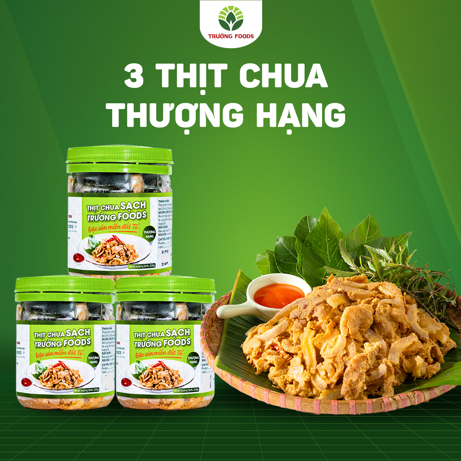 Combo 3 hộp Thịt Chua Thượng Hạng Trường Foods 180g/Hộp