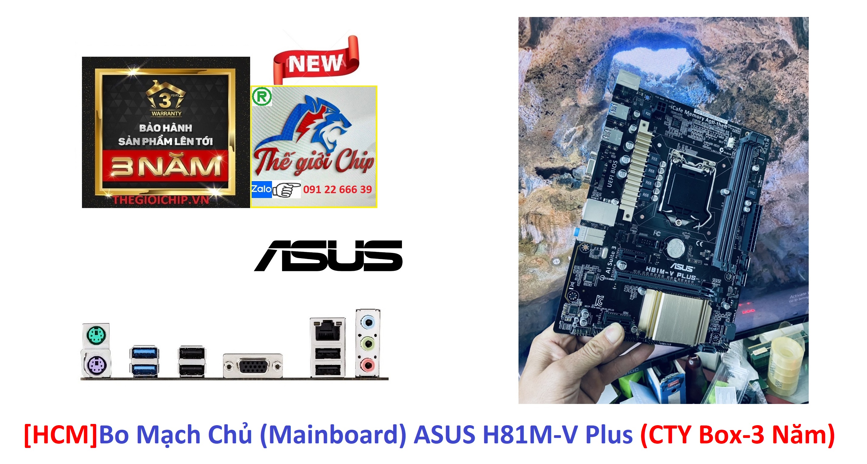 [HCM]Bo Mạch Chủ (Mainboard) ASUS H81M-V Plus (CTY Box-3 Năm)