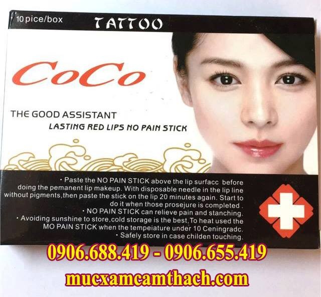 [HCM](10 miếng) Tê dán Môi Coco phun xăm của Singapore