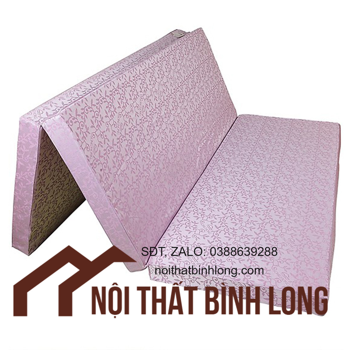 Đệm bông tinh khiết Hanvico 3 mảnh gấm - Giao màu ngẫu nhiên