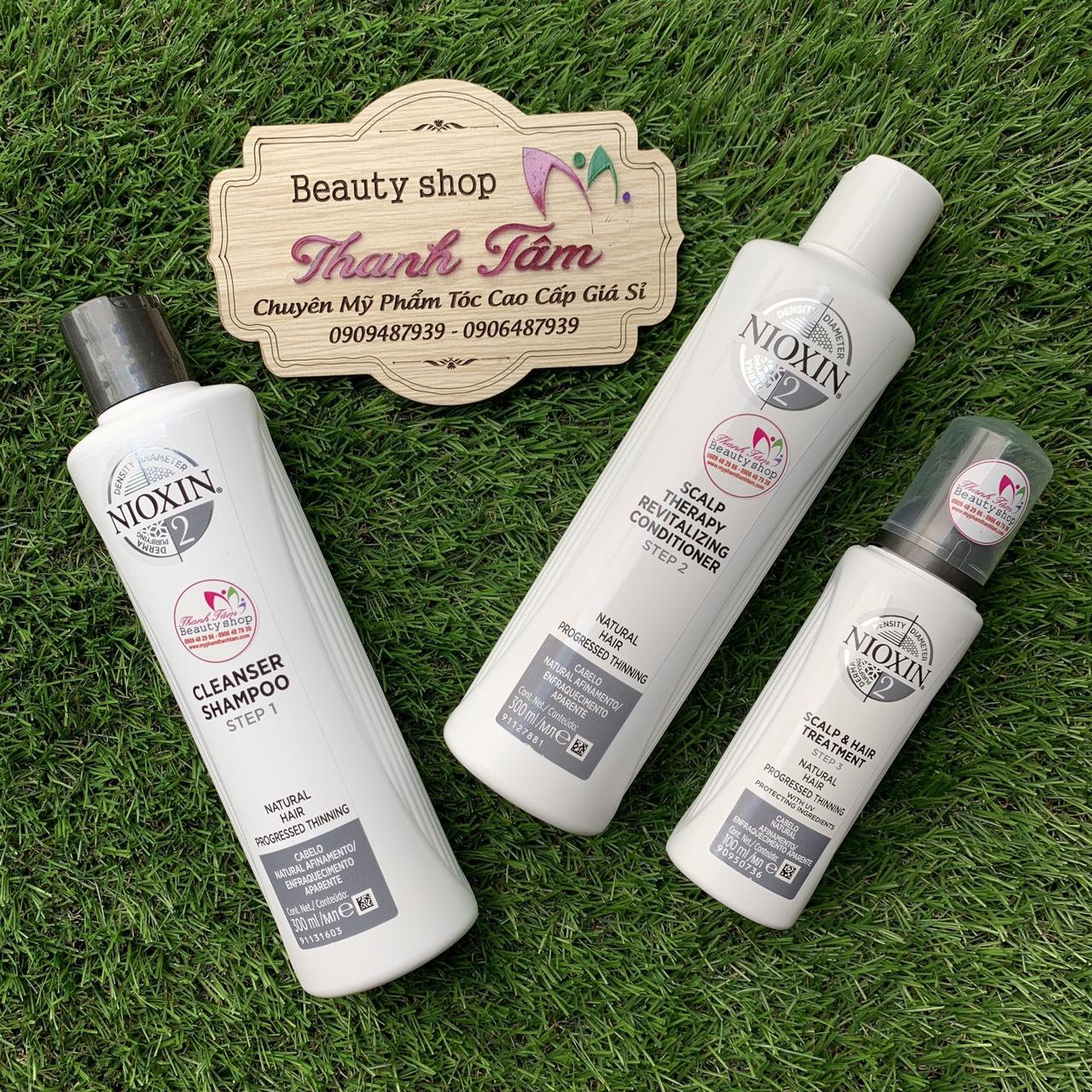 Bộ KIT dầu gội xả và tinh dầu Nioxin chống rụng tóc System 2 300ml 2019 ( Natural Hair)