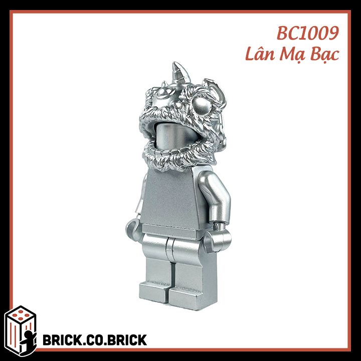 Múa Lân Sư Tử Mạ Bạc Mô Hình Lân Đỏ Lân Vàng Đồ Chơi Lắp Ráp Minifigure Hàng Chất Lượng Cao BC1001 BC1013