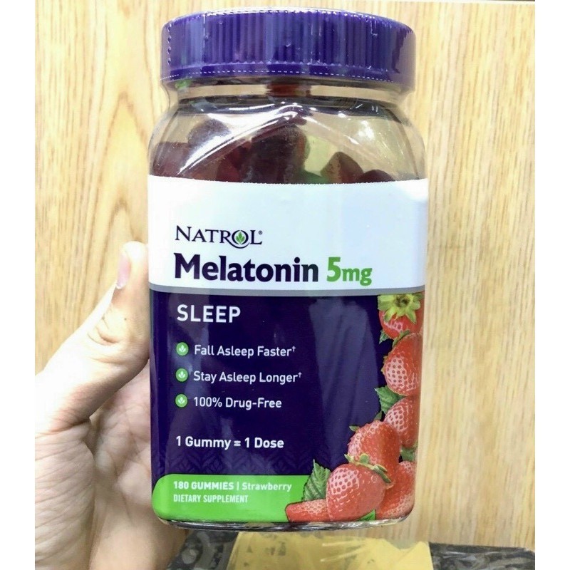 🍓🍒Kẹo Dẻo Ngủ Ngon Natrol Melatonin Gummies 5Mg Của Mỹ —Hỗ Trợ Giấc Ngủ🍓🍒 cao cấp