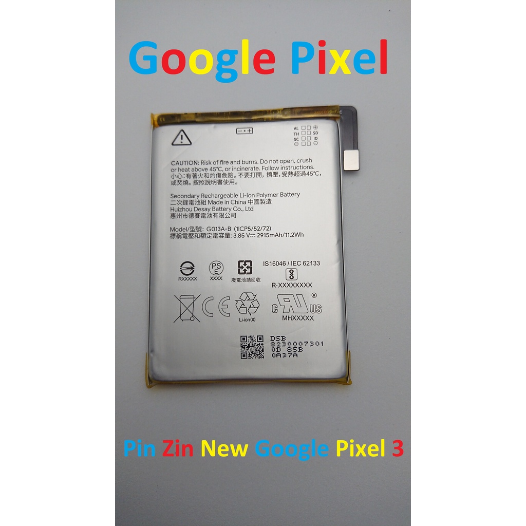 Pin zin new-original battery google pixel 3 : g013a-b