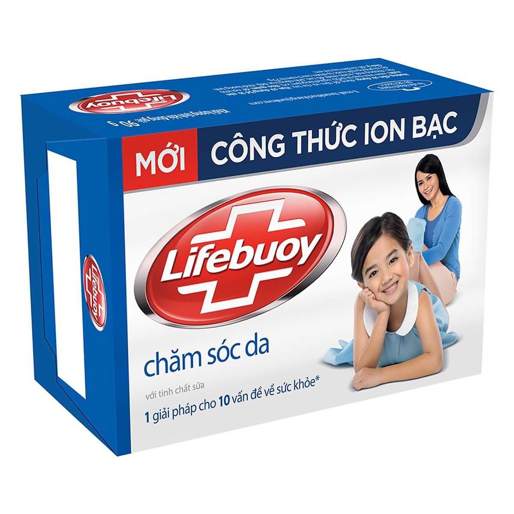Set 6 xà bông cục Lifebuoy diệt khuẩn xanh chăm sóc da 90g