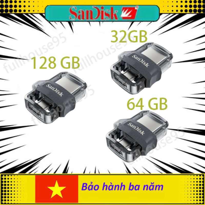 Bảng giá Thẻ Nhớ sandisk Ultra Dual Flash 16 Gb 32 Gb 64 Gb 128 Gb  M3.0 Usb 3.0 Otg Cho android & Máy Tính Phong Vũ