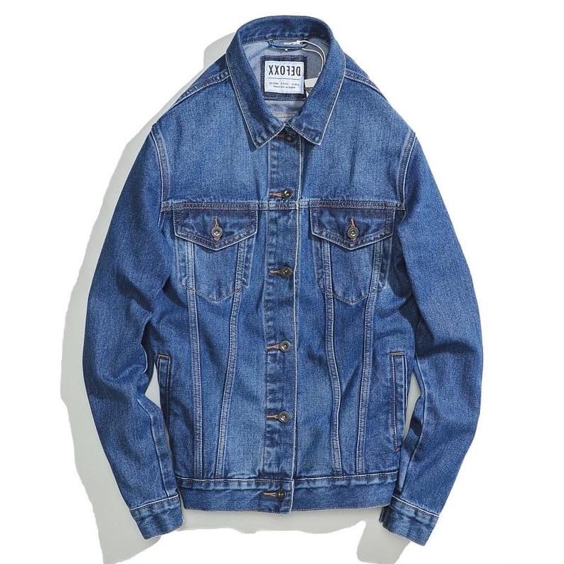 ÁO KHOÁC JEAN NAM XANH ĐẬM ÁO KHOÁC CHỐNG NẮNG ÁO KHOÁC NAM CAO CẤP THỜI TRANG DONG PHUONG FASHION