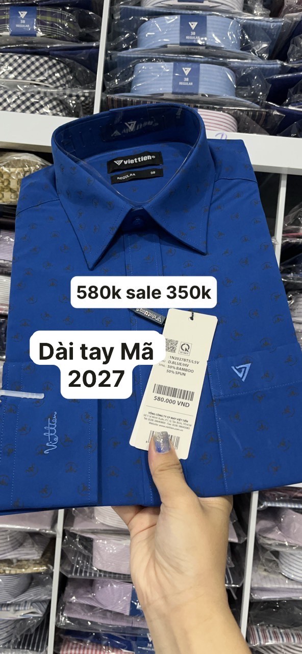 Việt tiến áo sơ mi dài tay giá mác 580k sale 350k