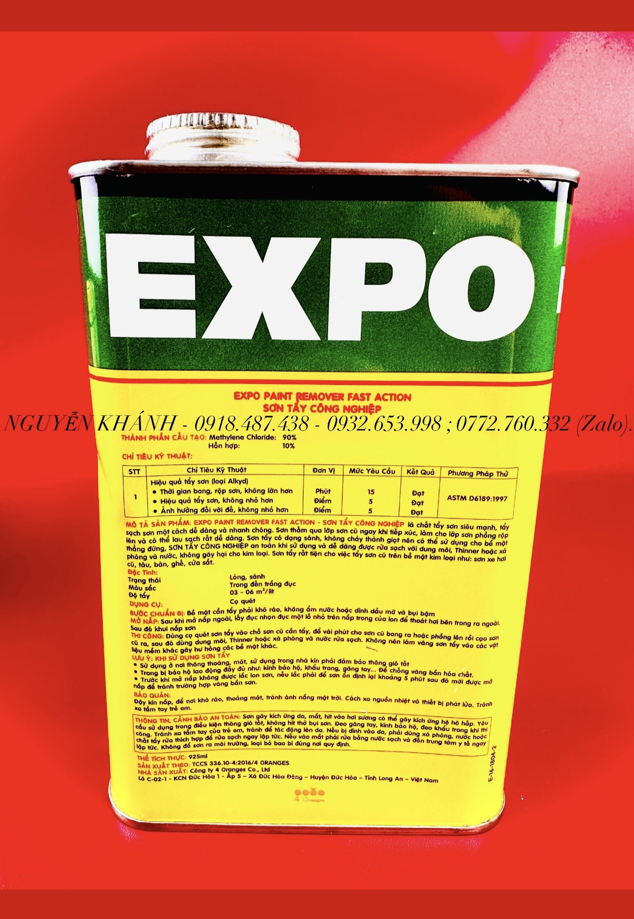 Tẩy sơn cực mạnh expo lon 925ml