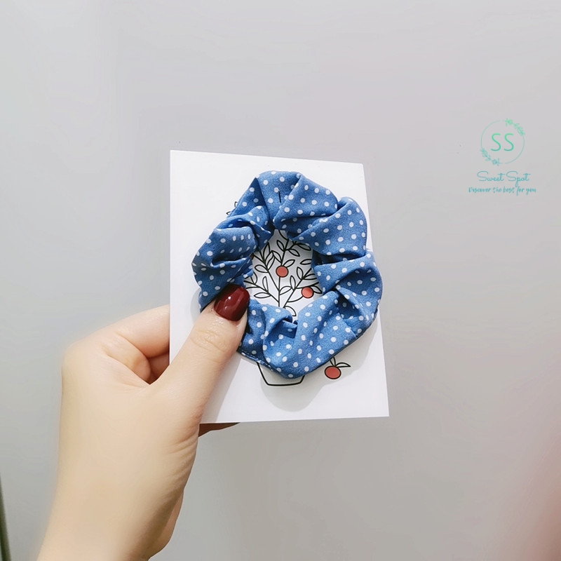 Dây cột tóc, dây buộc tóc, vòng cột tóc màu xanh biển