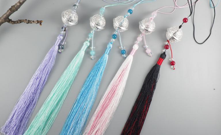 Móc khóa ma đạo tổ sư chuông cung linh lục lạc mẫu dây 1 màu gắn hạt móc khóa cổ trang trung quốc cổ đại phim trần tình lệnh Lam Vong Cơ Ngụy Vô Tiện Tiêu Chiến Vương Nhất Bác