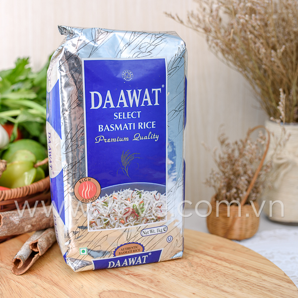 Gạo hạt dài Ấn Độ DAAWAT Basmati Rice Premium 1kg