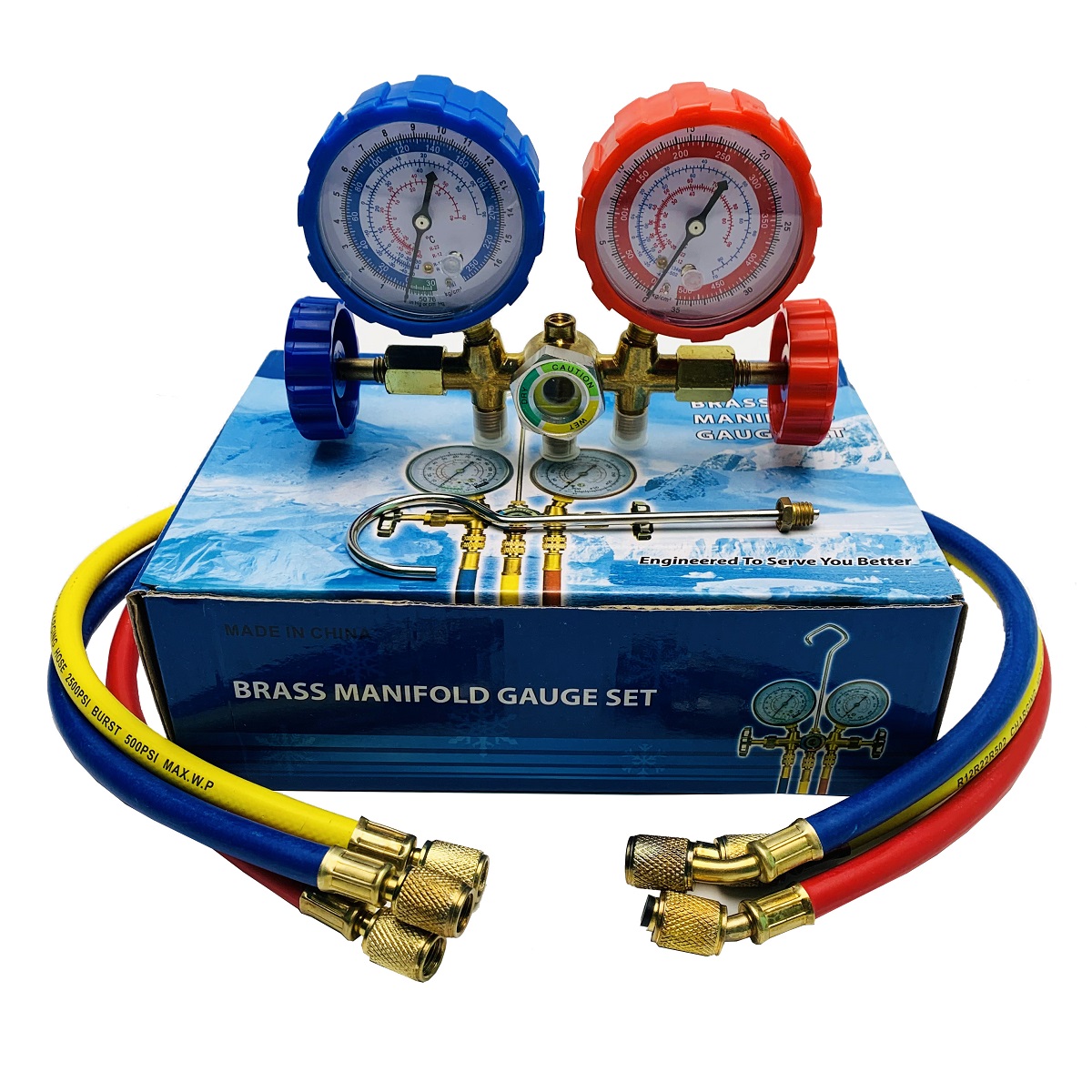 Bộ đồng hồ đo áp suất gas máy lạnh kèm dây ct536g- đồng hồ nạp ga đôi