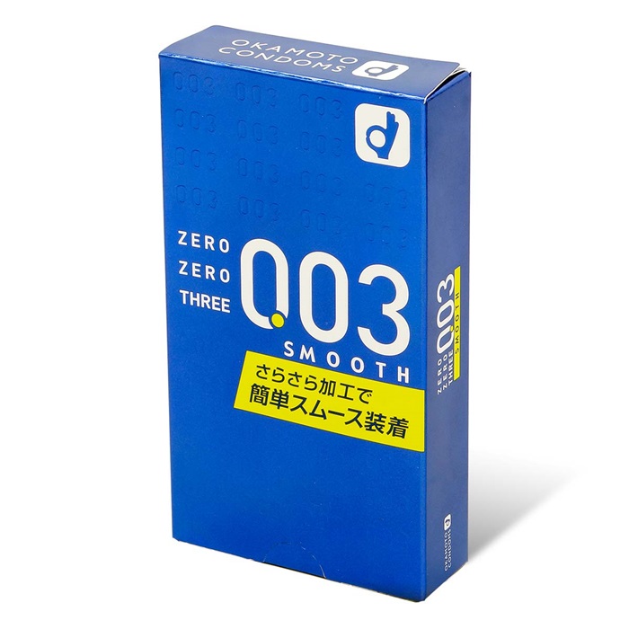 Hộp 10 chiếc Bao cao su Okamoto 0.03 Smooth  - Nhật Bản