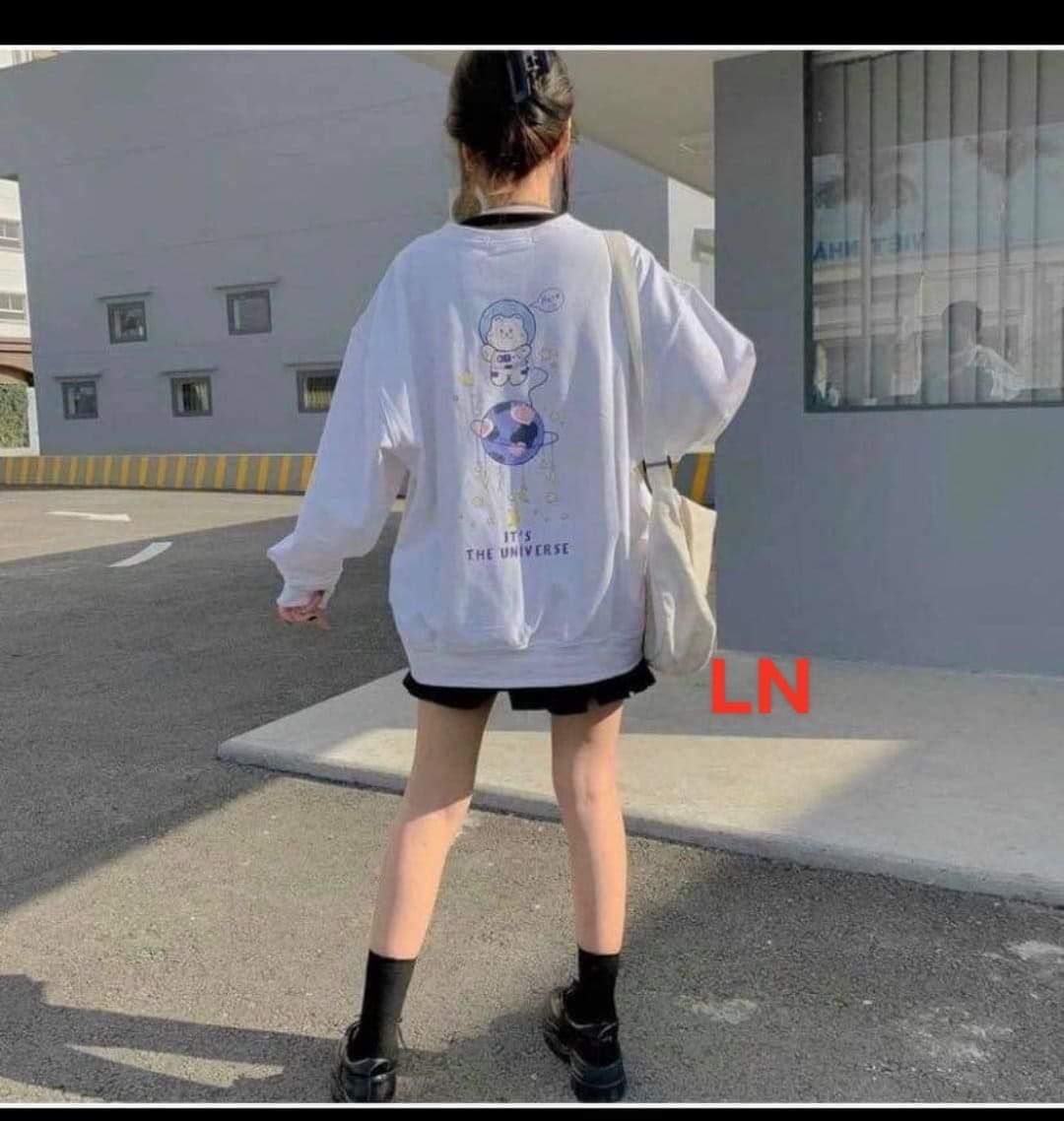 Áo sweater in gấu phi hành gia - LN4332
