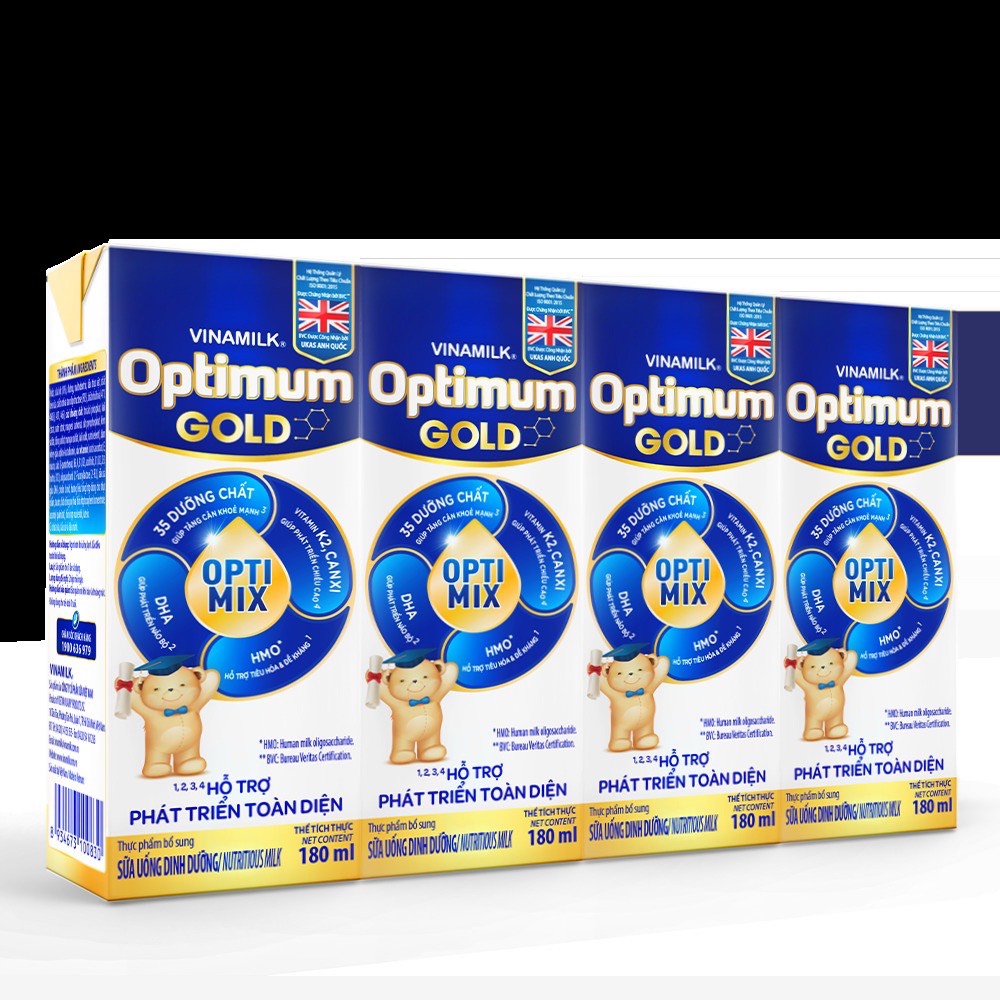 LỐC 4 HỘP SỮA BỘT PHA SẴN OPTIMUM GOLD 180ML