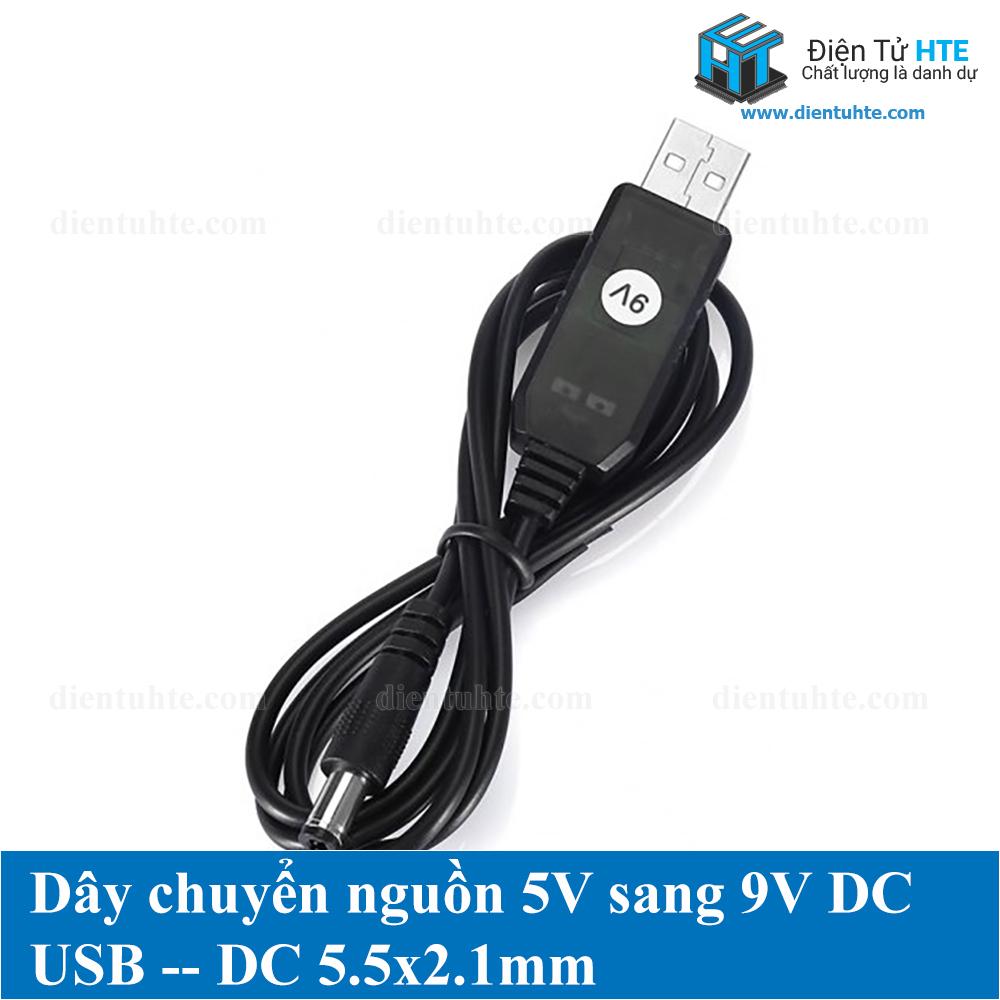 Cáp chuyển đổi nguồn USB 5V sang 9V