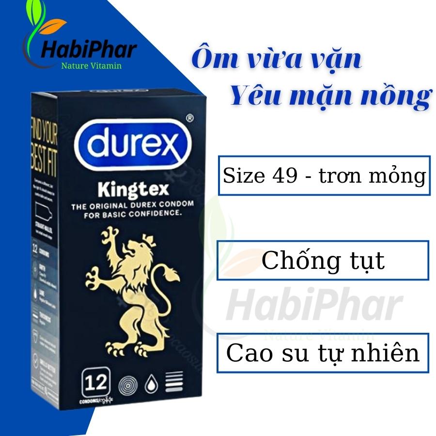 Kingtex size 48mm cỡ nhỏ ôm sát siêu mỏng hộp 12c