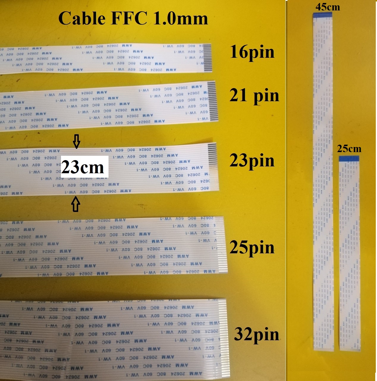 Cable FFC NGHỊCH (Type B) 1.0mm Dài 25cm