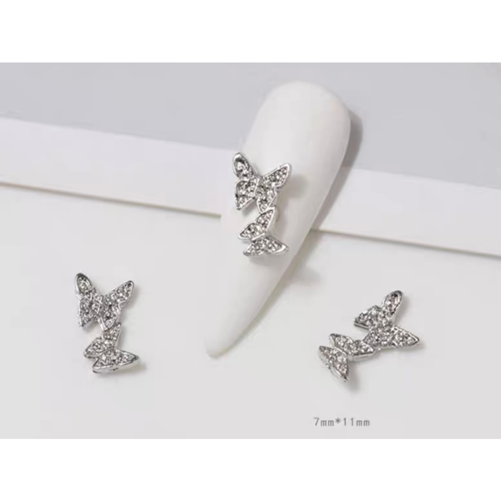 Charm Logo thương hiệu Charm kim loại đính đá kim cương trang trí móng tay Nail
