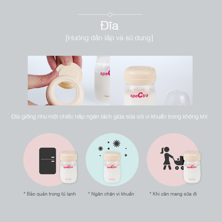 Bình sữa PP cổ rộng Spectra 160ml