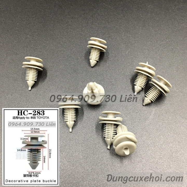 Bộ 20 đinh tán , chốt vít nở vit Nhựa Loại 1 cho xe hơi ôtô toyota Nhựa Nylon Polyme AHC283