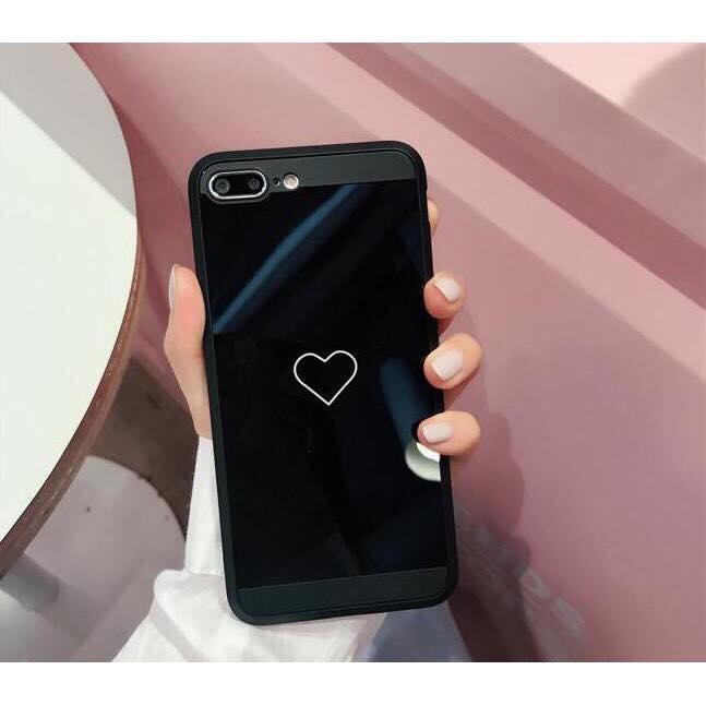 ỐP IPHONE TIM TRÁNG GƯƠNG