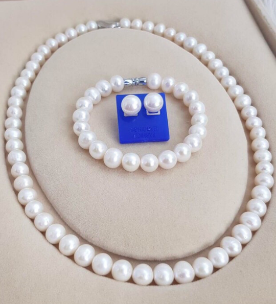 [HCM]Bộ Ngọc Trai  Nuôi Phú Quốc Sang Trọng Tặng Mẹ  Tặng Vợ Ý Nghĩa (9-10Ly) hình thật hàng đẹp thật 100%