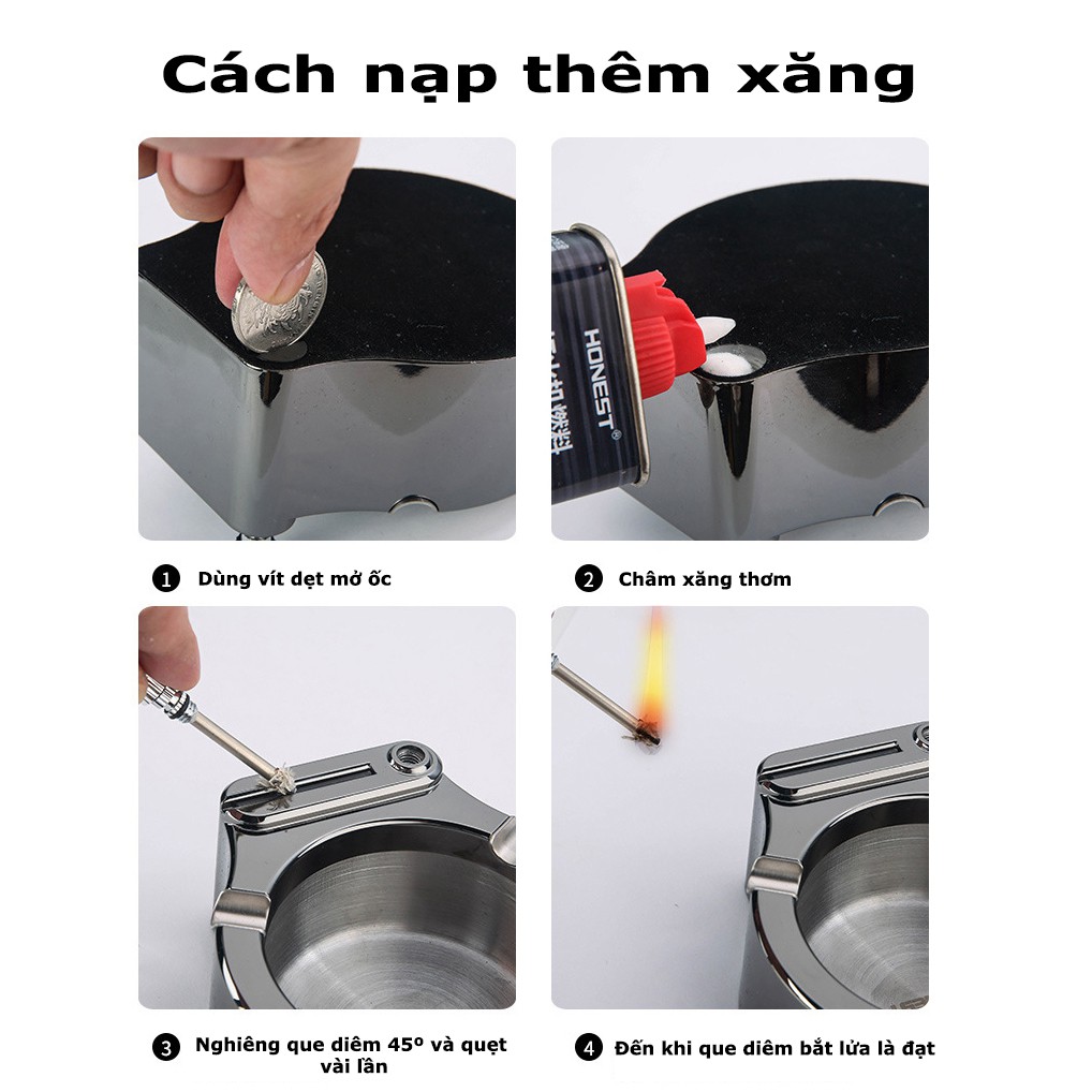 [HCM]Gạt Tàn Có Mồi Lửa Bằng Kim Loại