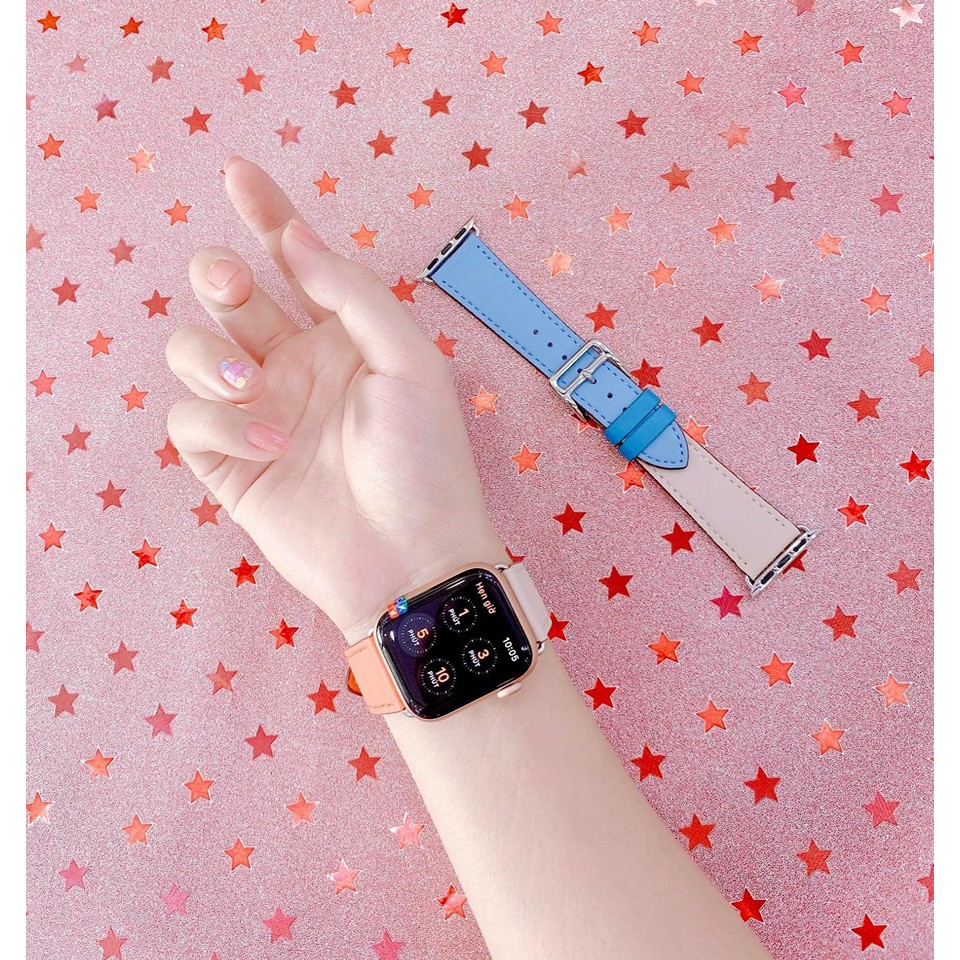 Dây da phối hai màu cực đẹp dành cho apple watch