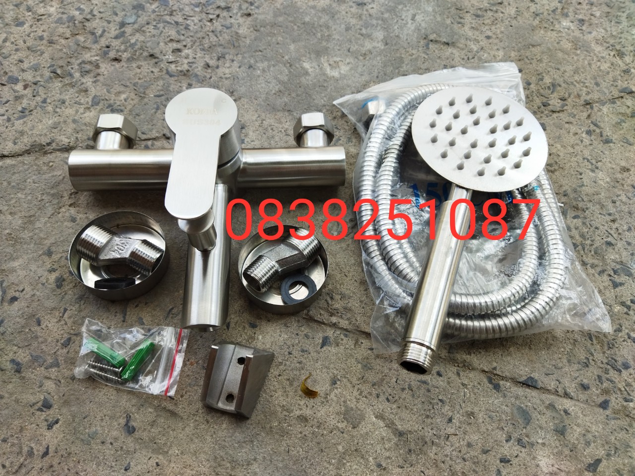 [HCM]Bộ vòi sen nóng lạnh Inox SUS 304