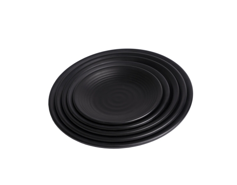 [HCM]Đĩa Nhựa Melamine Đen Nhám 22cm