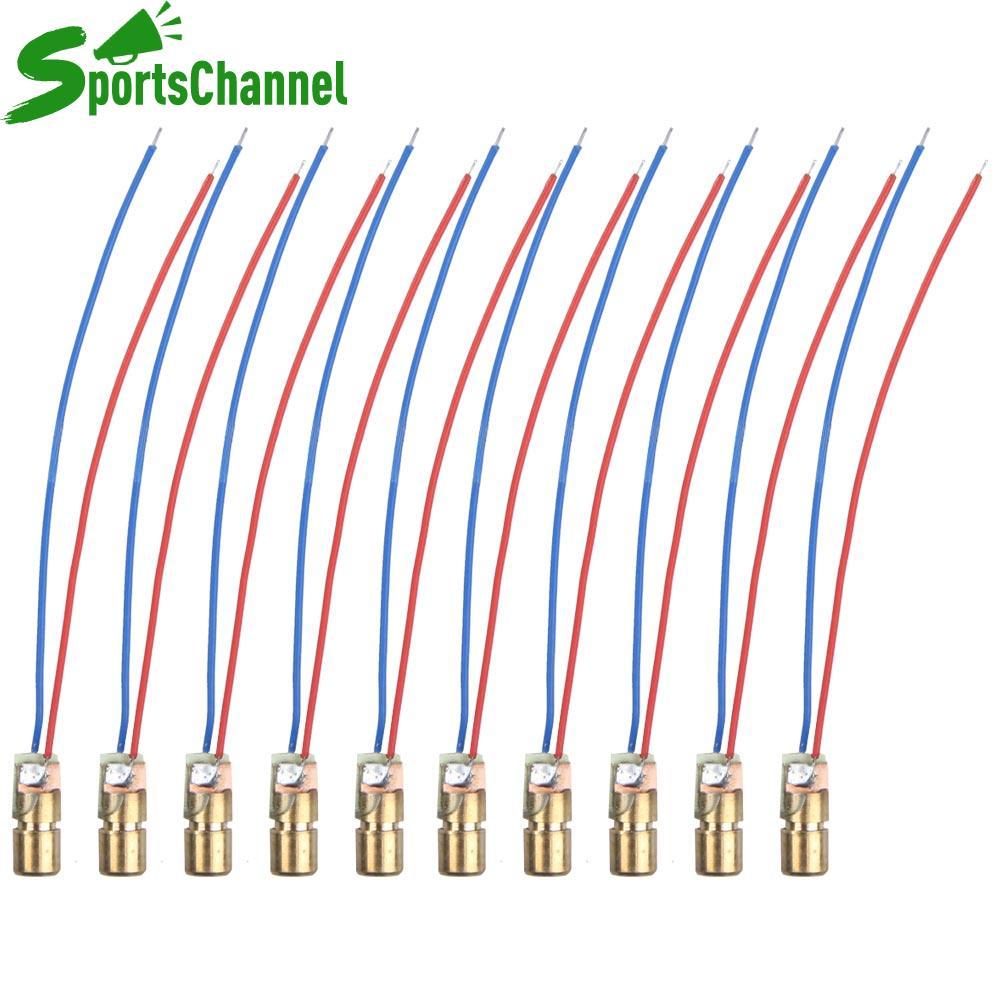 Bộ 10 đầu nhỏ mô đun đi ốt laser ánh sáng đỏ 650nm 6mm 5V 5mW - INTL
