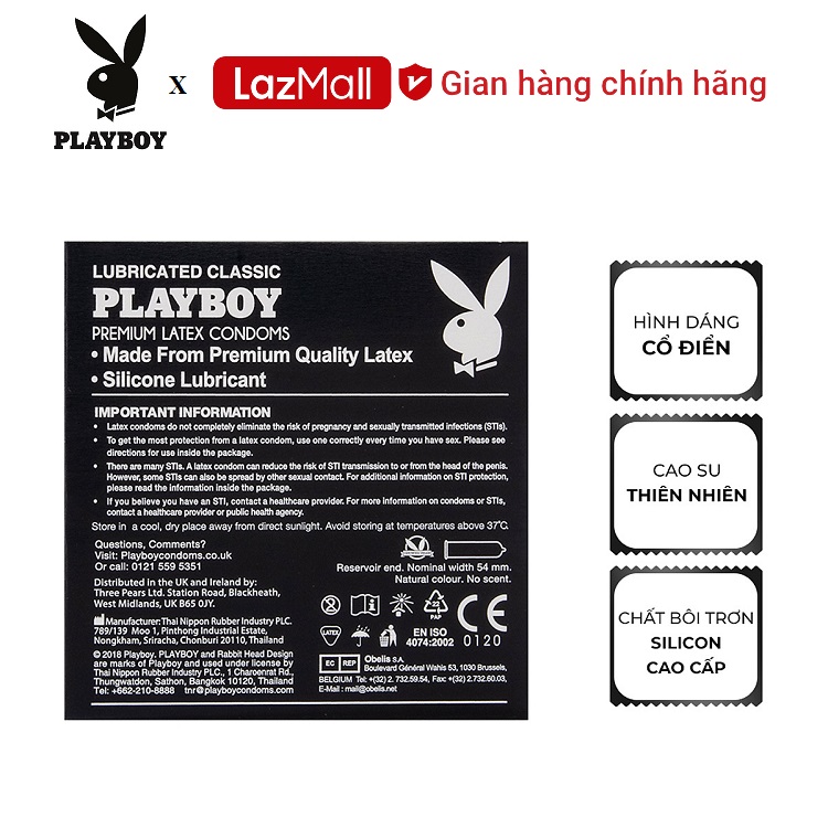 [ Playboy ] Bao cao su Playboy Classic 3 bao.