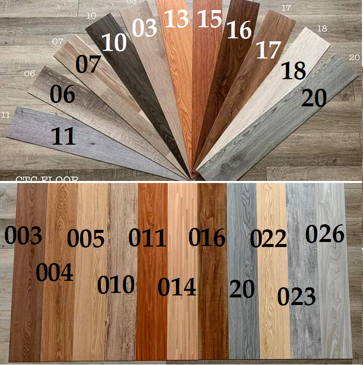 Sàn nhựa vân gỗ tự dán/KT 152x914x2mm