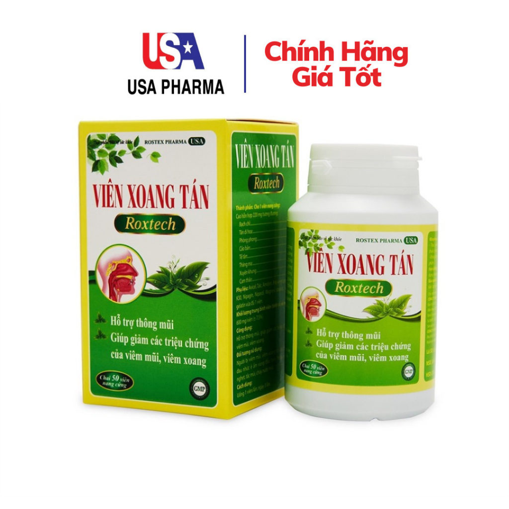 Viên Xoang Tán Roxtech thảo dượᴄ giúp giảm viêm xoang, viêm mũi dị ứng - Lọ 50 viên