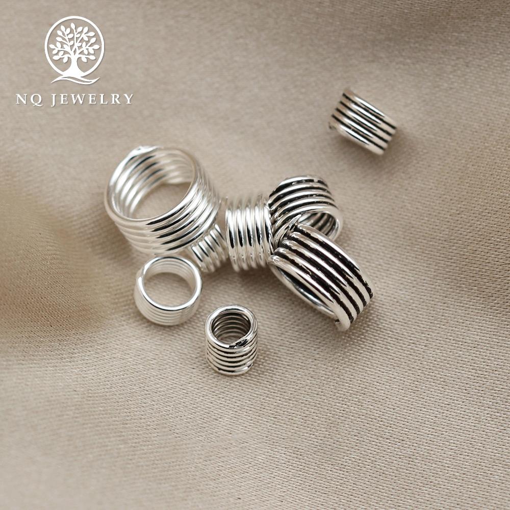 [HCM]Charm bạc chặn hạt họa tiết lò xo - NQ Jewelry