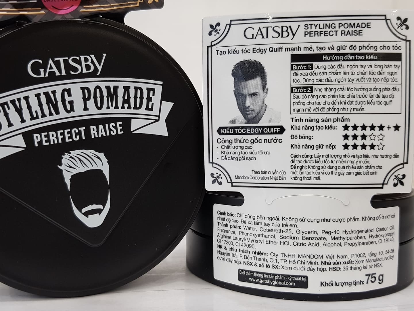 Wax Vuốt Tóc Nam Gatsby Pomade 75g Indonesia
