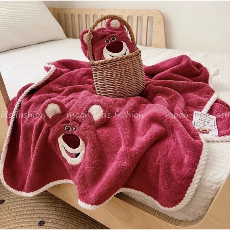 Sét 2 khăn tắm + khăn mặt gấu hồng LOTSO