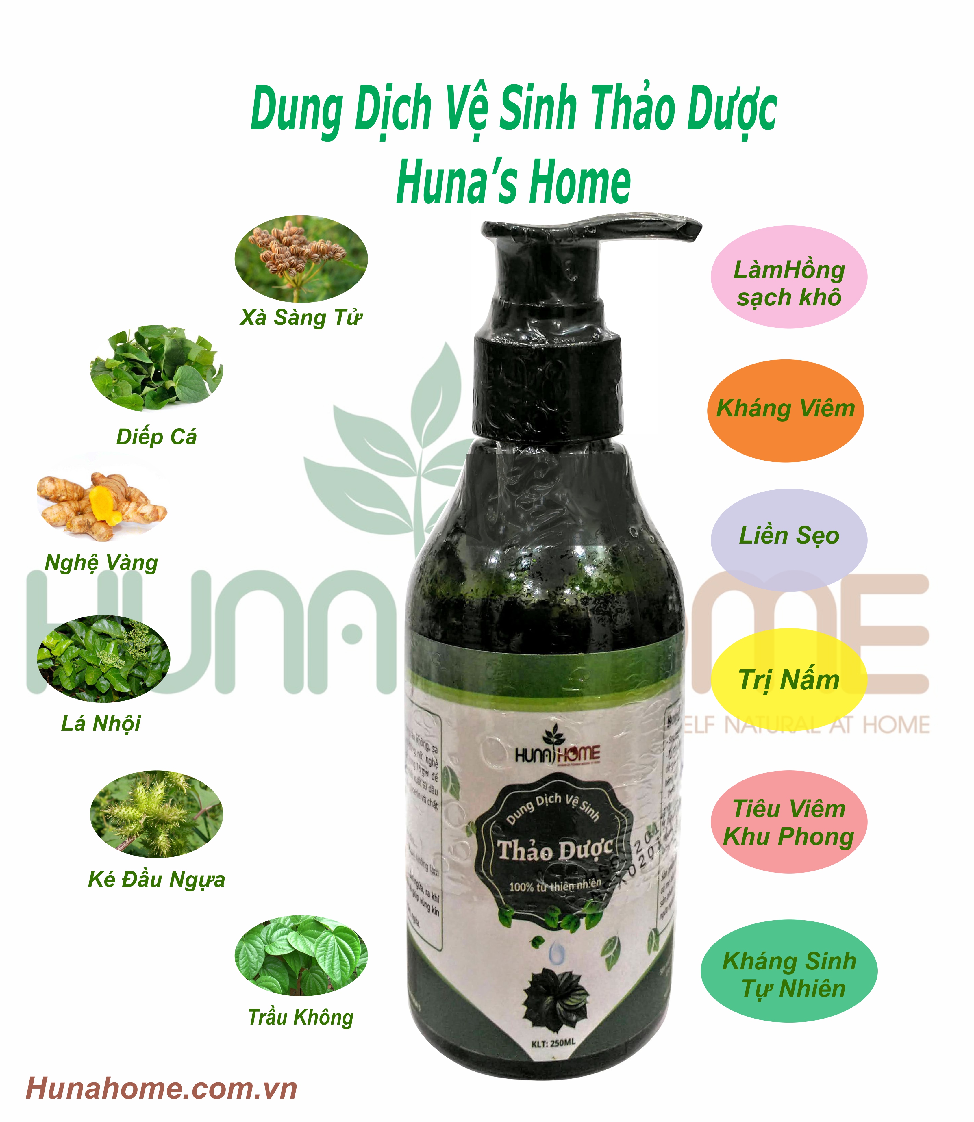 Dung dịch vệ sinh thảo dược Hunahome