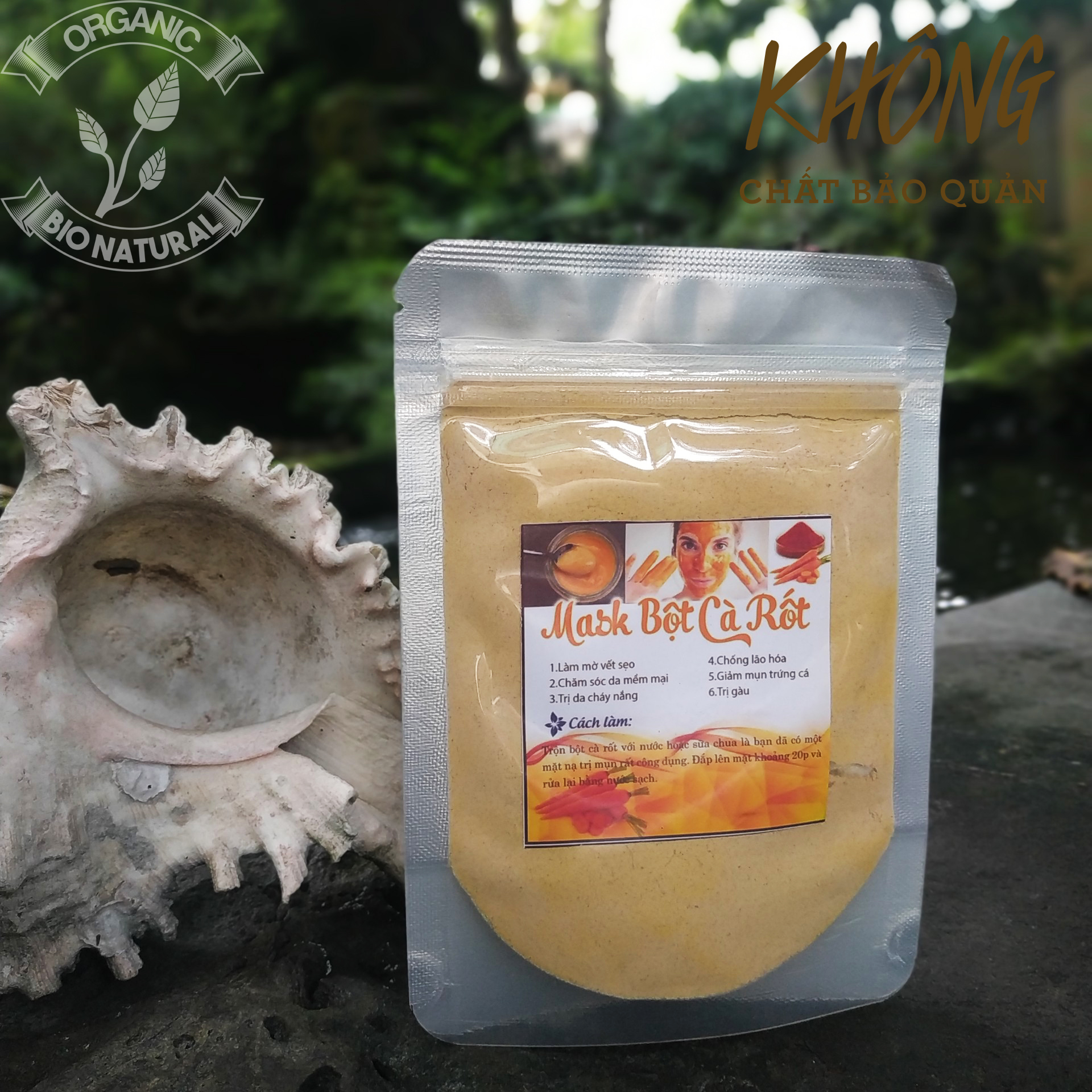 [HCM][BIONATURALVN] Bột đắp mặt nạ Mask Bột Cà Rốt HANDMADE 50gr